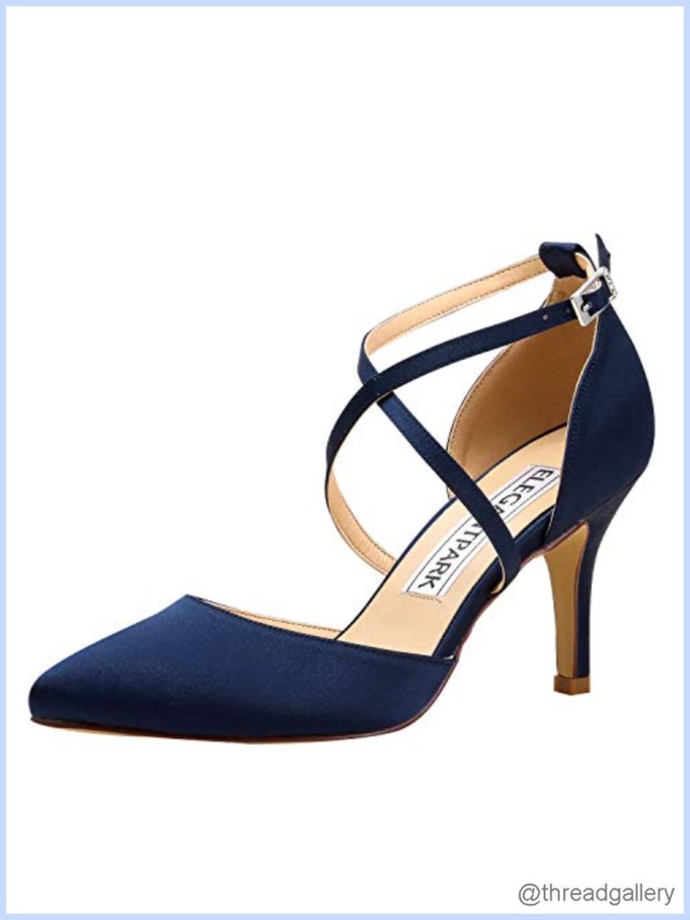 Pointed Toe Satin Strappy High Heel Pumps for Wedding Dress